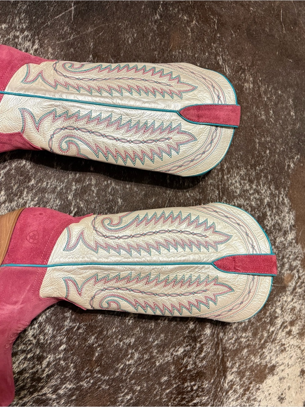 Women’s Pink and Cream Western Boots